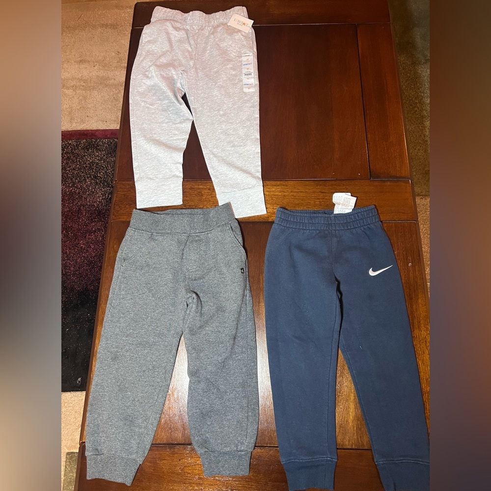 Nike Kids Sweatpants - Light Gray, Dark Gray, and Navy